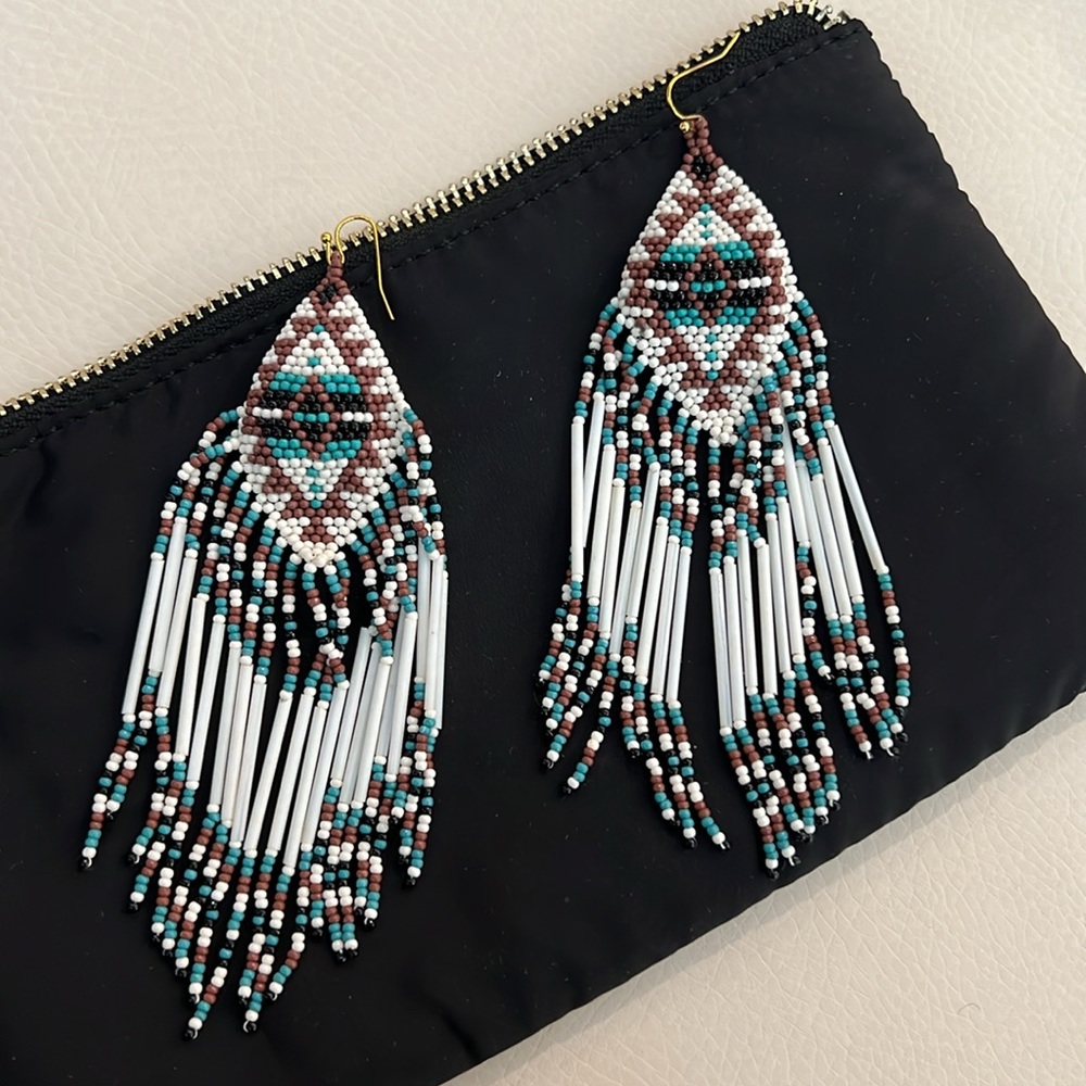 Pair of Tribal long earrings